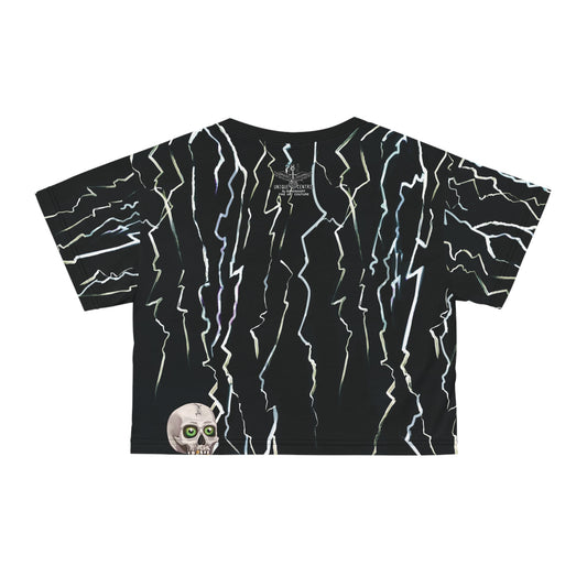 UNIQUE CENTRIC FRANKENSTEIN FINE ART CROPPED QUEEN TEE