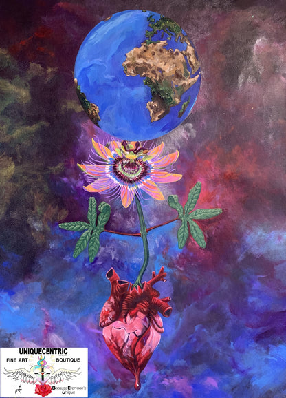 OG EARTH HEART FINE ART PAINTING