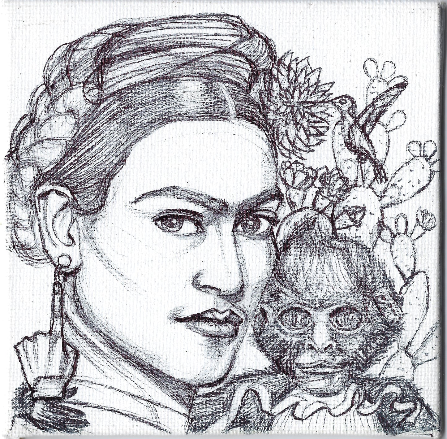 Frida Kahlo posing with her pet monkey, showcasing her unique bond with animals. shakinaart fine art drink coasters pablo picasso hand of living god earrings hummingbird flowers crown opuntia cactus Frida Kahlo with her pet monkey on her shoulder. Portrait of Mexican Frida Kahlo with her beloved monkey  diego rivera opera Perfect for protecting surfaces from drink spills.