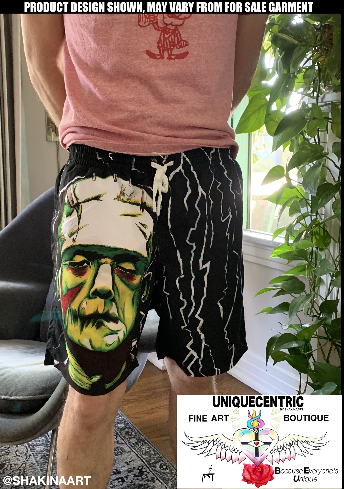 UNIQUE CENTRIC FRANKENSTEIN : IT'S ALIVE ! MODERN PROMETHEUS BORIS KARLOFF FINE ART HALLOWEEN KING SHORTS - by shakinaart You Will Get noticed with these Frankenstein Monster Board Shorts! Perfect for horror movie enthusiasts, this eye-catching design INSPIRED BY BORIS KARLOFF  is a must-have. Stand out from the crowd, and turn heads at the pool party or beach. GOTH Kings Shop now!
