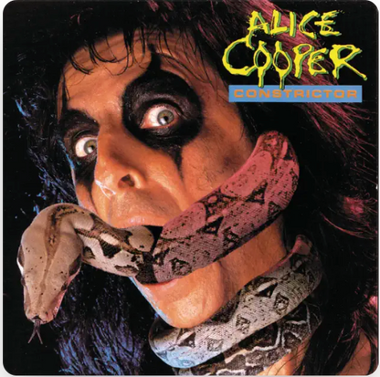 alice cooper 1986 boa constrictor hardrock growl shakinaart fine art hand painted Alice Cooper shock rock n roll hollywood vampires johnny depp glen sobel tommy henriksen buck johnson joe perry coasters: a set of four drink coasters featuring a colorful illustration of Alice Cooper, python snake, rose, wine, pomegranate black widow hourglass eternal flame tim burton . Perfect for music lovers parties and gatherings.Perfect for protecting surfaces from drink spills.