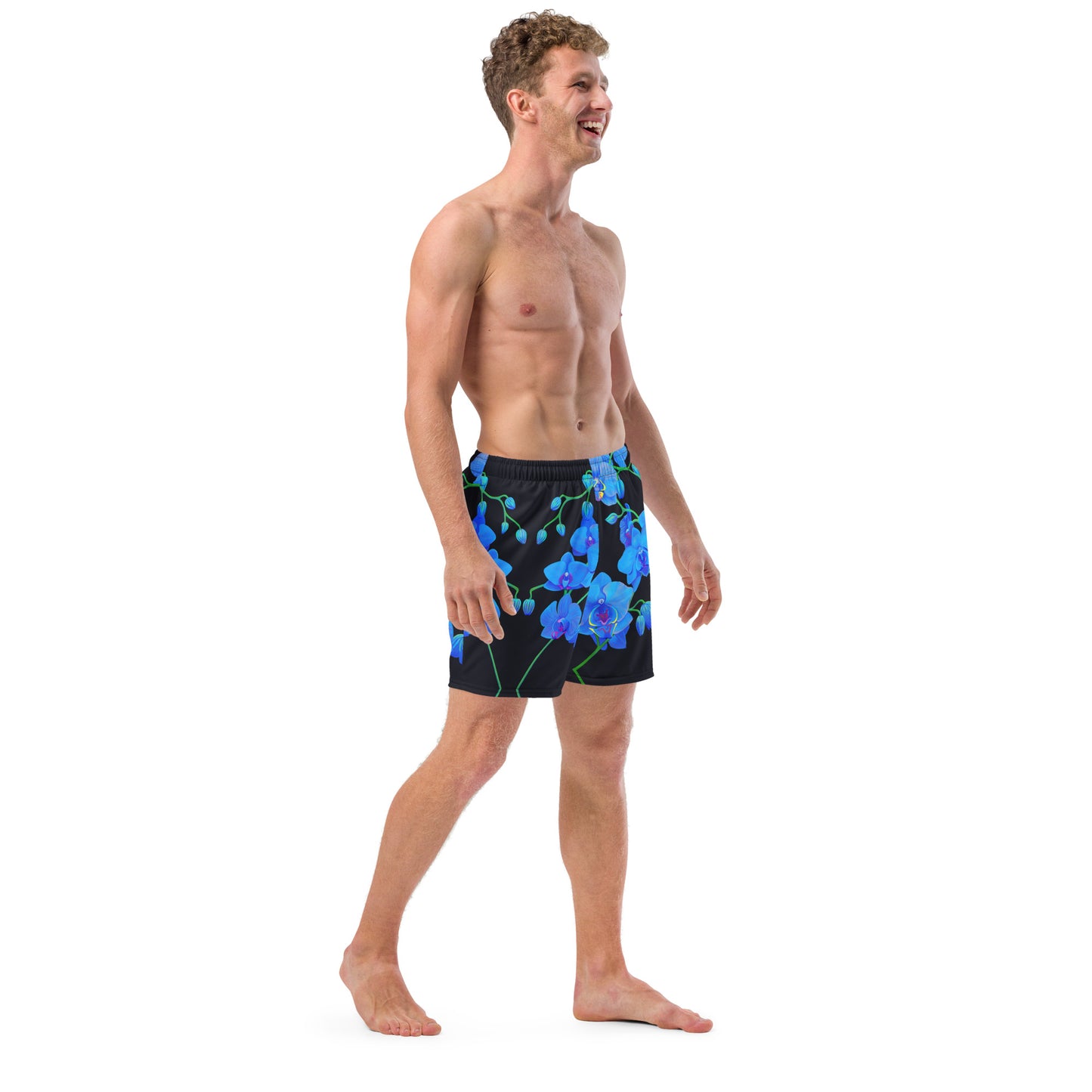 UNIQUE CENTRIC BLUE VELVET ORCHID BOTANICAL FLORAL FINE ART KING SHORTS - Dive into summer with these trendy Stylish men’s king swim shorts featuring a captivating urban & vibrant blue orchid floral botanical design. Attract the Ladies Gentlemen by Adding a touch of sophistication to your Perfect day at the beach, pool, rave or music festival by shakinaart