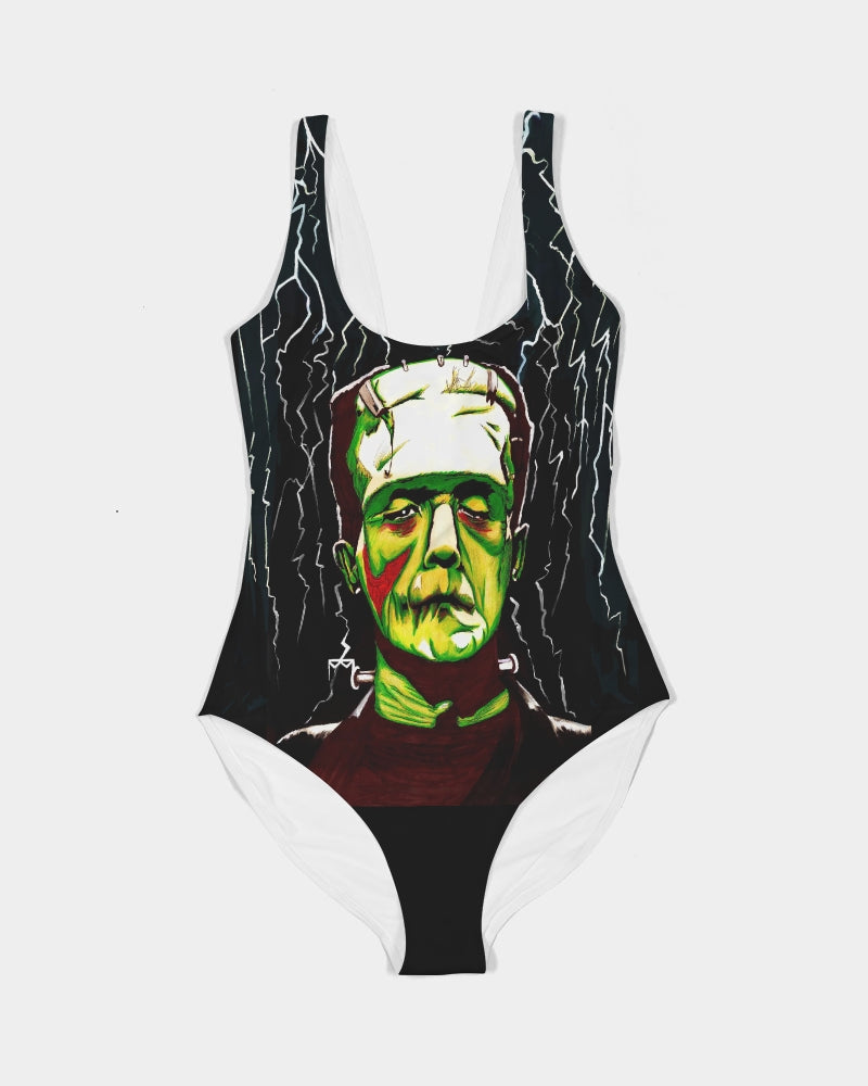 UNIQUE CENTRIC FRANKENSTEIN : IT'S ALIVE! HALLOWEEN FINE ART QUEEN BODYSUIT - shakinaart You Will Get noticed with this Frankenstein Monster bodysuit! Perfect for horror movie enthusiasts, this eye-catching design INSPIRED BY BORIS KARLOFF  is a must-have. Stand out from the crowd, and turn heads at the pool party or beach. GOTH Queens Shop now!