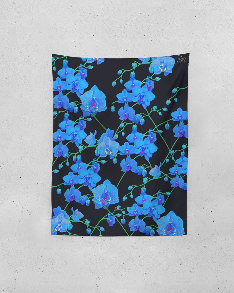 A captivating UNIQUE CENTRIC HOME DECOR blue VELVET BOTANICAL floral pattern WALL TAPESTRY OR TABLECLOTH , adding elegance and style to any WALL & TABLE..