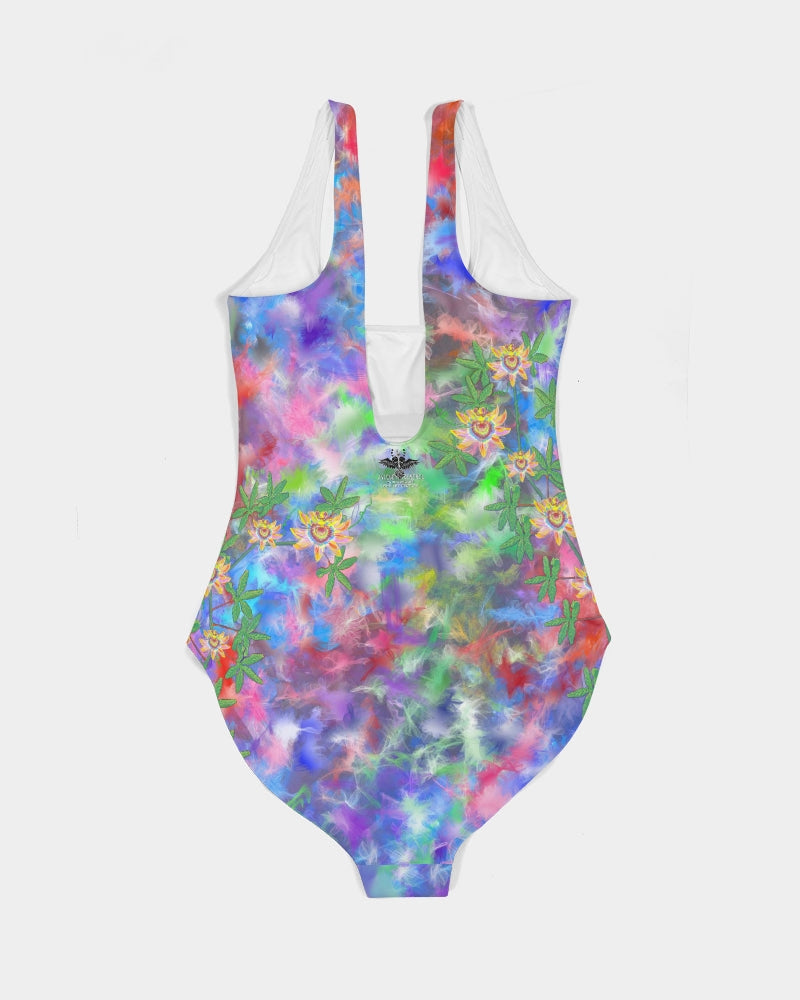 UNIQUE CENTRIC FINE ART COUTURE Rainbow Galaxy Rave Festival Earth Heart Queen Bodysuit. Dive into Summer & Capture the essence of love and adventure with this vibrant swimsuit WITH GALAXY RAINBOW BACKGROUND featuring Earth a PASSIONFLOWER AND A heart. Embrace your unique style and Express your love for our planet while looking stylish and confident. radiate positivity & make a statement by the poolside or at the beach! Earth day 2024 by shakinaart