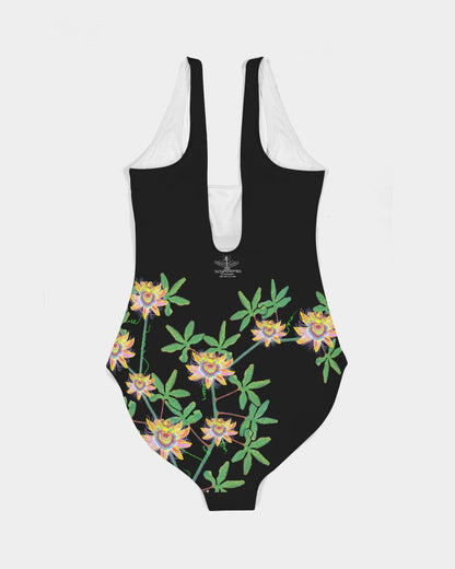 UNIQUE CENTRIC BLACK EARTH HEART ALL LIVES MATTER FINE ART QUEEN BODYSUIT - Rave Festival Earth Heart Queen Bodysuit. Dive into Summer & Capture the essence of love and adventure with this vibrant black background swimsuit featuring Earth a PASSIONFLOWER AND A heart. Embrace your unique style and Express your love for our planet while looking stylish and confident. radiate positivity & make a statement by the poolside or at the beach! Earth day 2024 by shakinaart